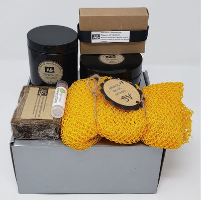 100% Handmade Shea Butter and Black Soap Skincare Kit